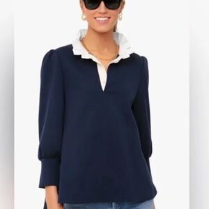 Pomander Place Charlotte navy Terry  top